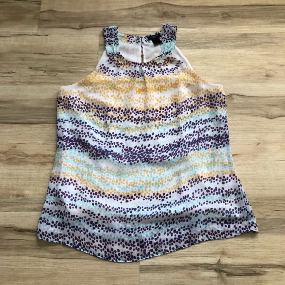 Ann Taylor White and Purple Tank Top - Picture 1 of 6